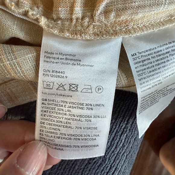 NWT- Beige-Striped Gathered Corset-style Top, Medium - Picture 8 of 9